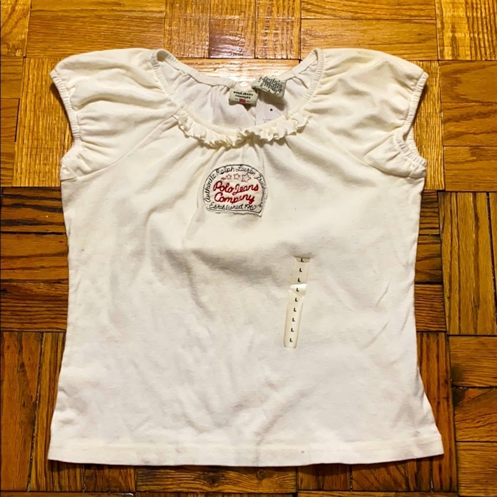 NWT Vintage polo jeans white short sleeve size: L